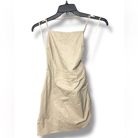 Mable Cotton Tie-Back Beige Mini Dress Size Small EUC - Picture 1 of 7